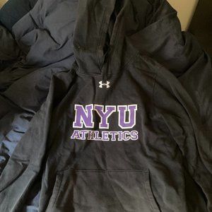 Black NYU athletics hoodie
